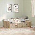 vidaXL Cadre de lit de rangement Chêne Sonoma 90x200 cm