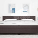 vidaXL Tête de lit avec des lumières à LED Marron 200 cm tissu
