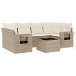 vidaXL Salon de jardin avec coussins 7 Pièces beige résine tressée