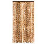 vidaXL Rideau anti-mouches ocre et blanc 100x230 cm chenille