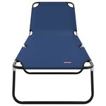 vidaXL Chaise longue pliante 1-personne Bleu 56 x 189 x 87 cm tissu