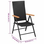 vidaXL Chaises empilables de jardin lot de 2 Résine tressée Noir