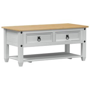 vidaXL Table basse Blanc 100 x 48 x 45 cm Bois de pin massif