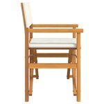 vidaXL Chaise de metteur en scène pliante crème bois teck massif