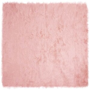 vidaXL Tapis en Peau de Mouton Synthétique Rose 160 x 160 cm Polyester