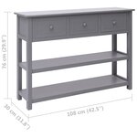 vidaXL Buffet Gris 108x30x76 cm Bois de Paulownia massif