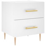 vidaXL Tables de chevet 2 Pièces blanc 40x35x47 5 cm bois d’ingénierie