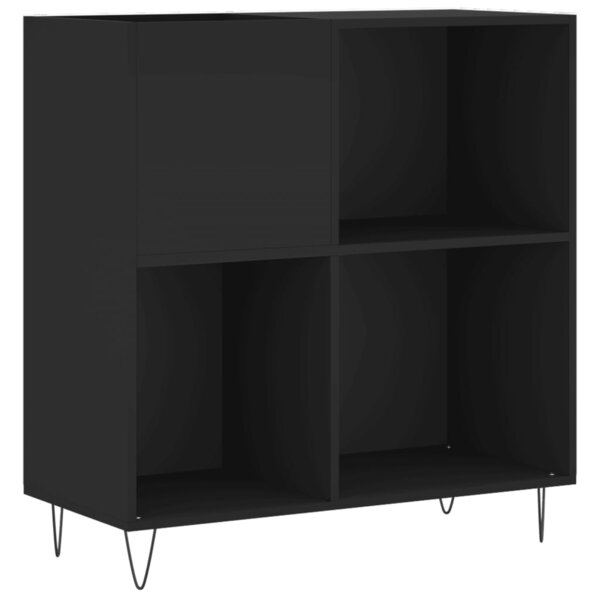vidaXL Armoire à disques noir 84 5x38x89 cm bois d'ingénierie