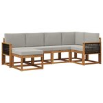 vidaXL Ensemble de canapés d'extérieur 6 Pièces Naturel et gris clair