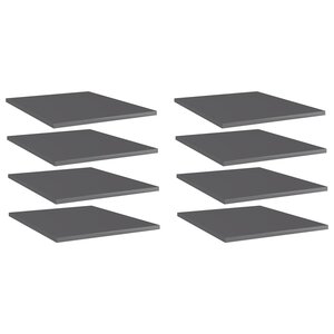 vidaXL Panneaux de bibliothèque 8 Pièces gris brillant bois d’ingénierie