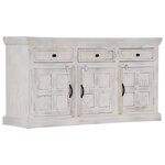 vidaXL Buffet Blanc 140x40x74 cm Bois de manguier massif