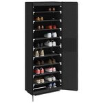 vidaXL Armoire à chaussures Noir 60x30x166 cm Tissu