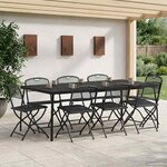 vidaXL Ensemble de meubles d'extérieur 9 Pièces Anthracite Fer et Acier