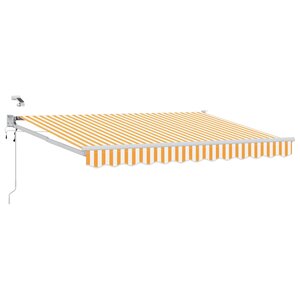 vidaXL Auvent rétractable électrique Jaune et blanc 3 x 2 5 m