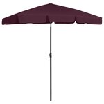 vidaXL Parasol de plage rouge bordeaux 180x120 cm