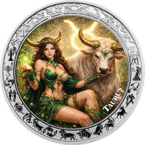 Monnaie TAURUS Goddesses Zodiac 1 Oz Argent 5 Cedis Ghana 2026
