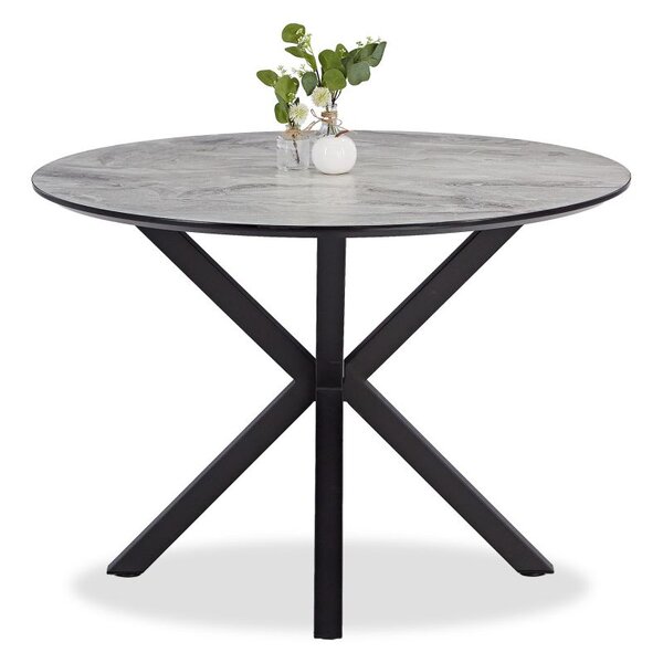 Table ronde Ø110 noir gris style industriel