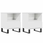 vidaXL Tables de chevet 2 Pièces blanc brillant 40x35x50 cm