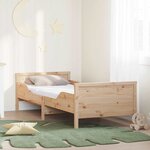 vidaXL Cadre de lit avec matelas Marron 80 x 200 cm Bois de pin massif