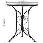 vidaXL Mobilier de bistro 3 Pièces mosaïque Carreaux céramiques Gris