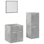 vidaXL Ensemble de meubles de salle de bain 3 Pièces gris béton