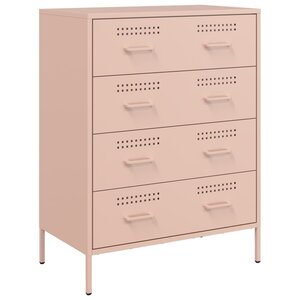 vidaXL Buffet rose 68x39x89 cm acier