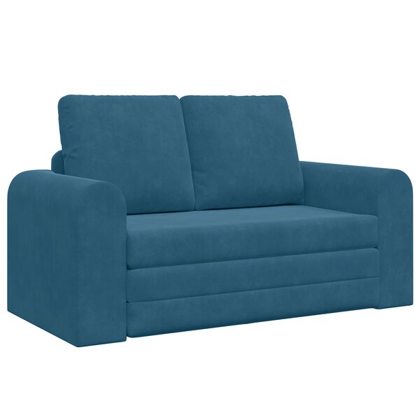 vidaXL Canapé-lit au sol 2-en-1 bleu 148x71x83 cm Velours