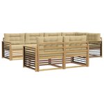 vidaXL Ensemble de canapés d'extérieur 7 pc Blanc et Beige Polyester