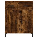 vidaXL Buffet haut Chêne fumé 69 5x34x180 cm Bois d'ingénierie