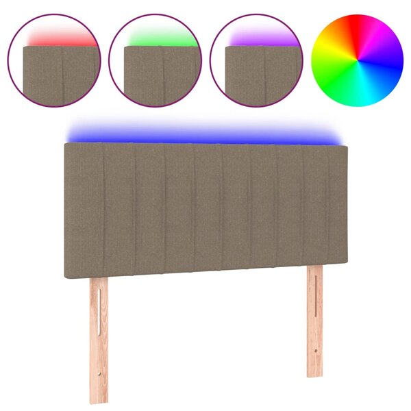 vidaXL Tête de lit à LED Taupe 90x5x78/88 cm Tissu