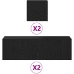 Ensemble de meubles TV vidaXL 6 pièces en bois reconstitué noir monté au mur