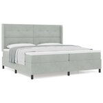Lit box spring vidaXL avec matelas Gris clair 200x200 cm Velours