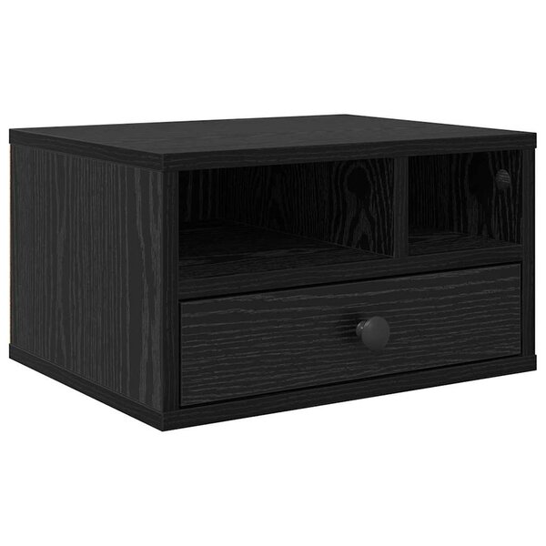 vidaXL Support d'imprimante avec tiroir Chêne noir 40 x 32 x 24 cm