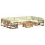 vidaXL Ensemble de canapés d'extérieur 10 pc Blanc et crème