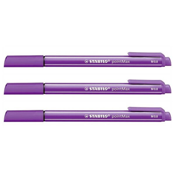 Stylo feutre pointMax pointe moyenne 0.8mm lilas x 3 STABILO
