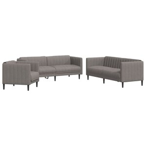 vidaXL Ensemble de canapés 3 Pièces taupe tissu