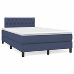 vidaXL Sommier à lattes de lit avec matelas bleu 120x190 cm tissu