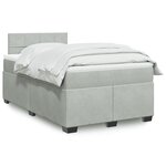 vidaXL Sommier à lattes de lit et matelas Gris clair 120x200cm Velours