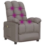 vidaXL Fauteuil de massage Taupe Tissu