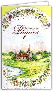 Carte Joyeuses Pâques Bonne Fête Chrétienne - Avec Enveloppe 12x19 5cm