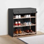 vidaXL Armoire à chaussures avec housse Gris 79x40x80 cm Tissu