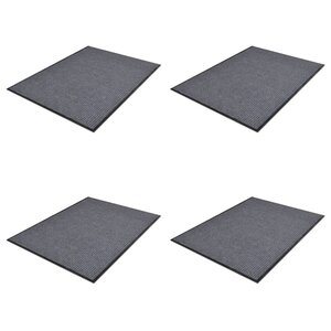 vidaXL Paillassons 4 Pièces PVC Gris 90x60 cm