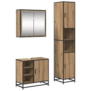vidaXL Ensemble de mobilier de salle de bain 3 Pièces Chêne artisanal