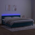 vidaXL Sommier à lattes de lit matelas et LED Bleu foncé 200x200 cm