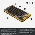 Clavier sans fil logitech - pop keys mécanique avec touches emoji personnalisables  bluetooth ou usb  design compact durable - jaune
