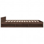 vidaXL Cadre de lit et tiroirs chêne marron 150x200 cm bois ingénierie