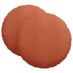 vidaXL Coussins de siège 2 Pièces Rouge orange Ø 80 cm