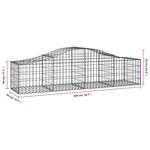 vidaXL Paniers à gabions arqués 4 Pièces 200x50x40/60 cm fer galvanisé