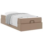 vidaXL Cadre de lit avec matelas Cappuccino 90 x 190 cm Faux cuir