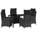 vidaXL Ensemble de salle à manger pour jardin 5 Pièces Noir polyrotin